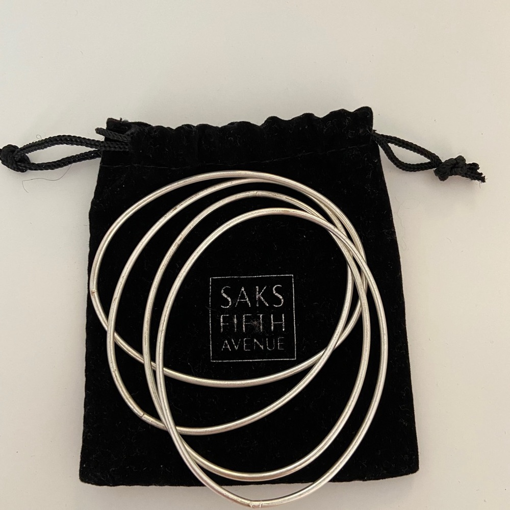 Saks 5th Avenue silver plated bangles